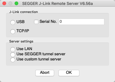 J-Link Remote Server 6.5 : Main Window