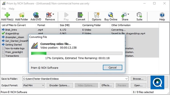 Prism 2 2.7 : Prism Video File Converter conversion speed screenshot