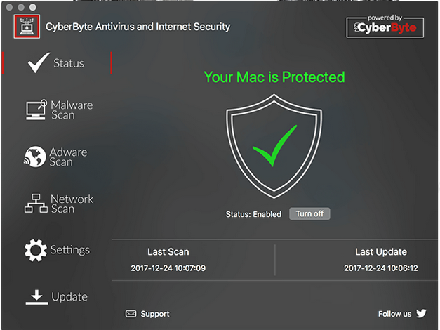 CyberByte Antivirus 2.5 : Main image