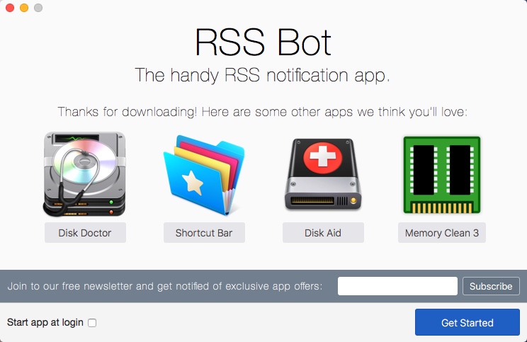 RSS Bot - News Notifier 2.6 : Welcome Window