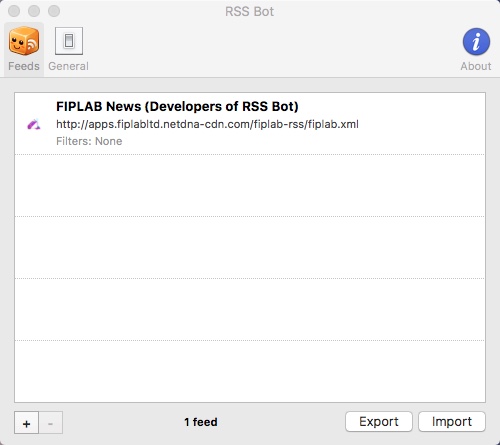 RSS Bot - News Notifier 2.6 : Feeds Window