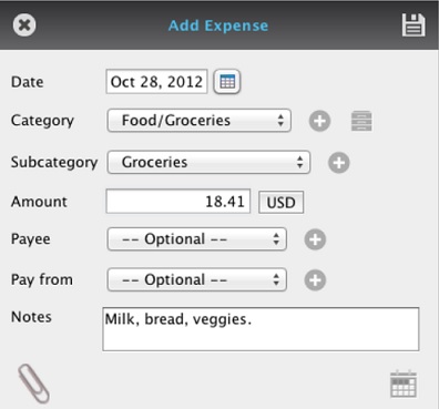 HomeBudget with Sync 3.3 : Add Expense