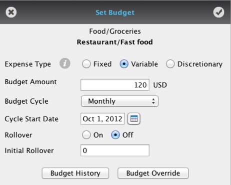 HomeBudget with Sync 3.3 : Set Budget