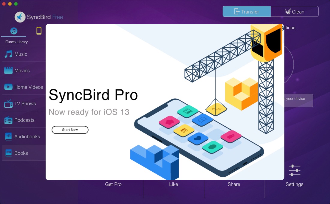 SyncBird 2.9 : Welcome Screen