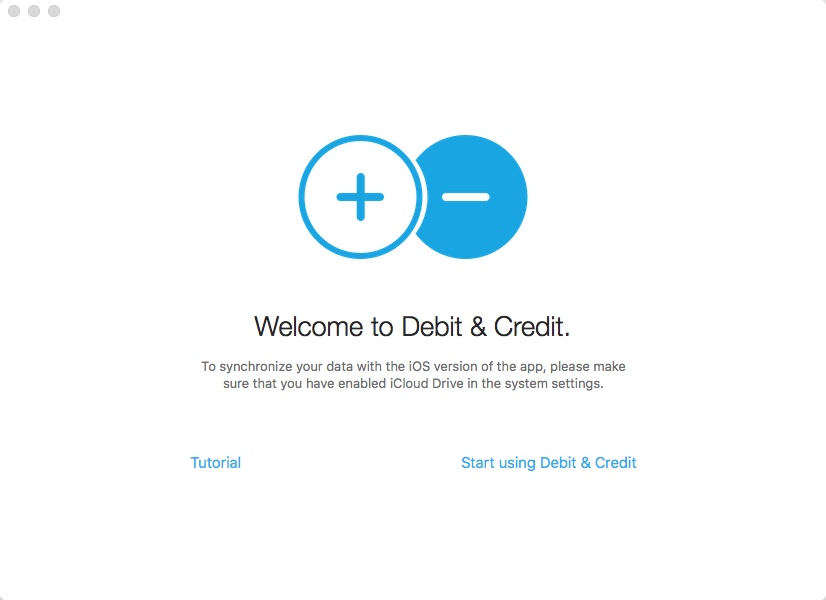 Debit & Credit 2.7 : Welcome Window