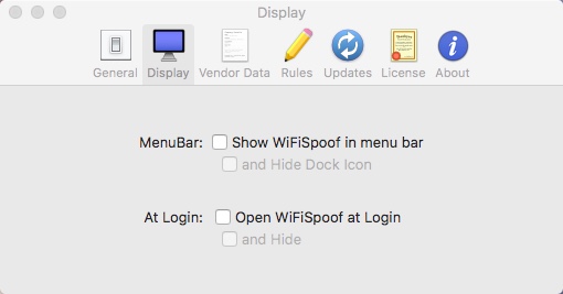 WiFiSpoof 3.1 : Configuring Display Settings