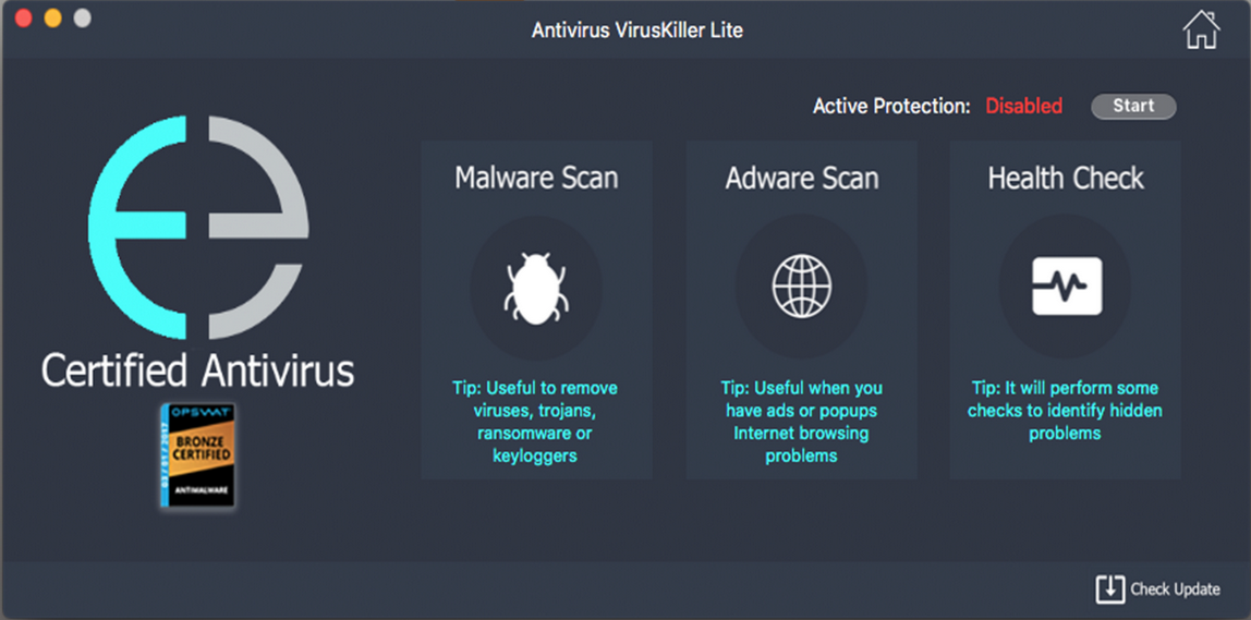 Antivirus VirusKiller Lite 4.2 : Main image