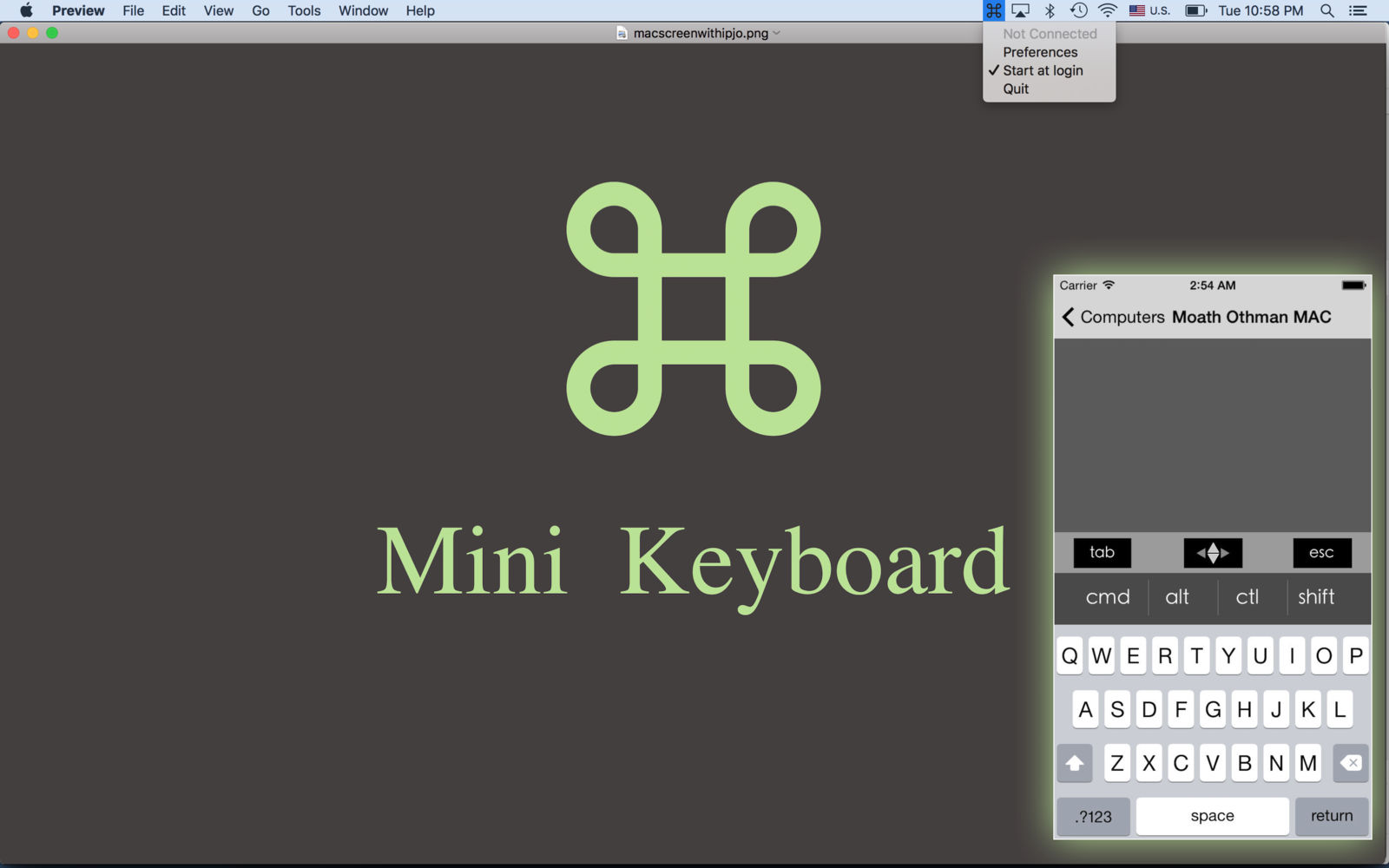 Mini Keyboard 1.0 : Main Window