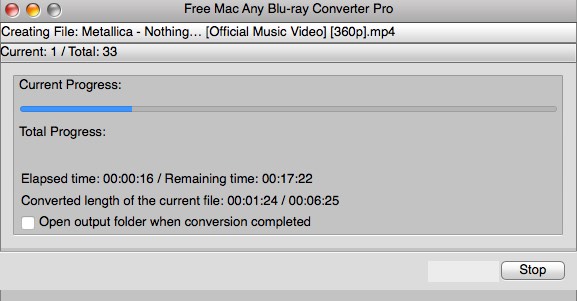 Free Mac Any Blu-ray Converter Pro 3.3 : Convert Window