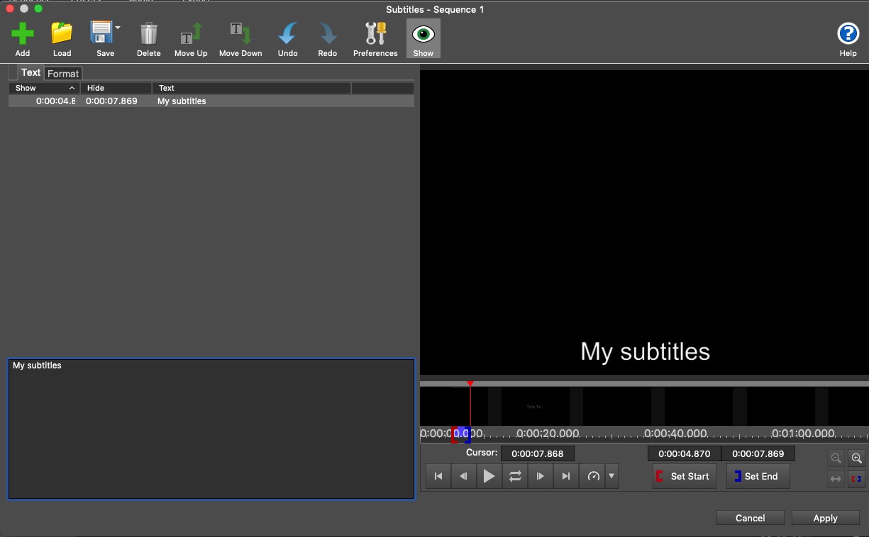 VideoPad Video Editor 7.3 : Subtitles
