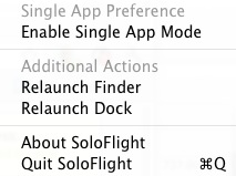 SoloFlight 1.0 : Single app mode disabled menu