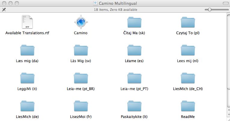 Camino Multilingual 1.0 : Main window