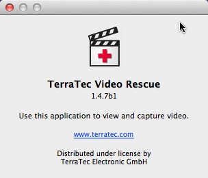 TerraTec Video Rescue 1.4 : about screen