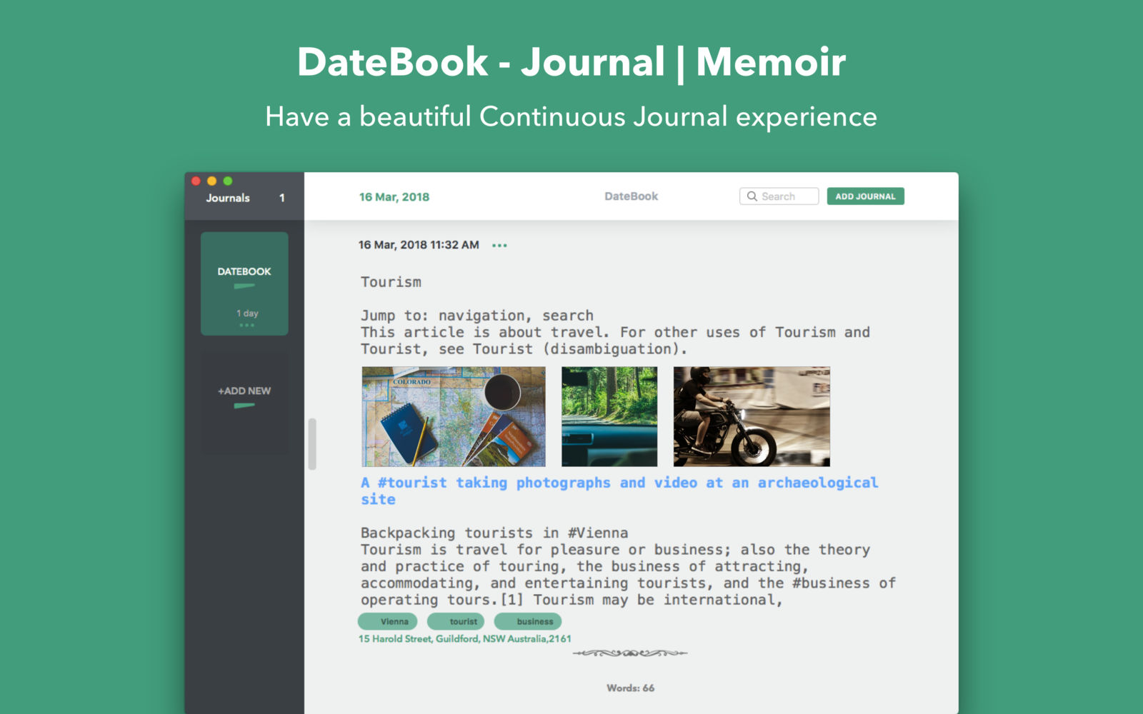 DateBook 2.0 : Main Window