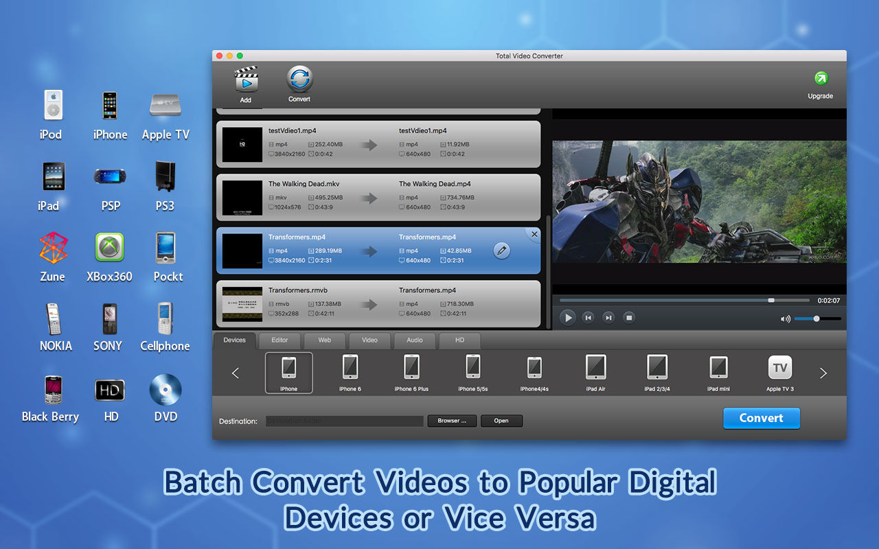 Total Video Audio Converter 3.9 : Main Window