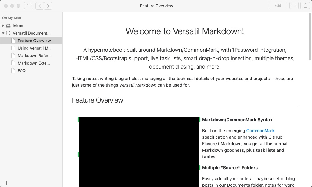 Versatil Markdown 2.0 : Main window