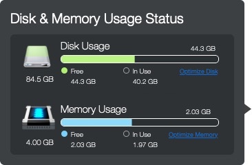 Power Widget 1.4 : Disk and Memory Usage