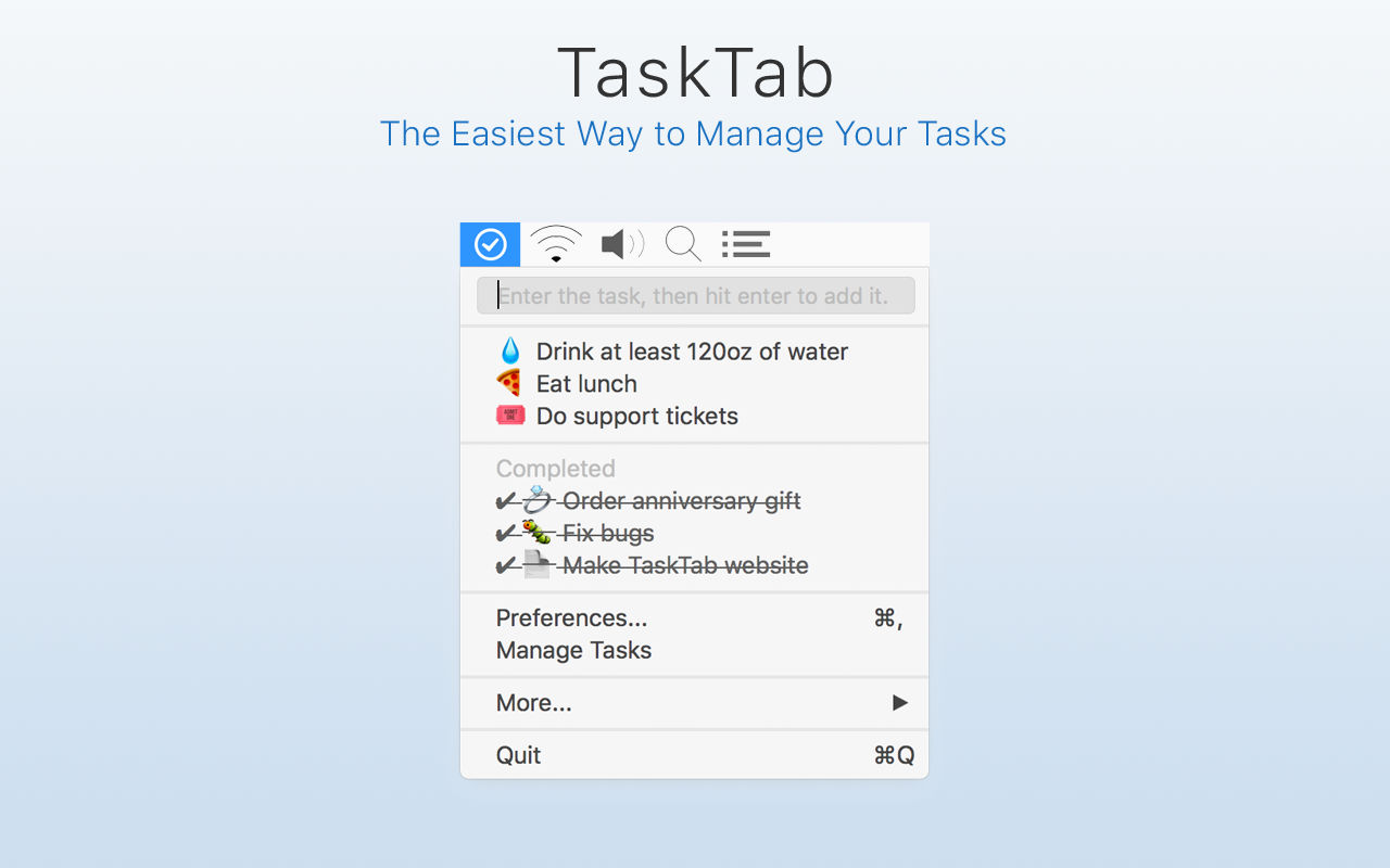 TaskTab 1.0 : Main Window