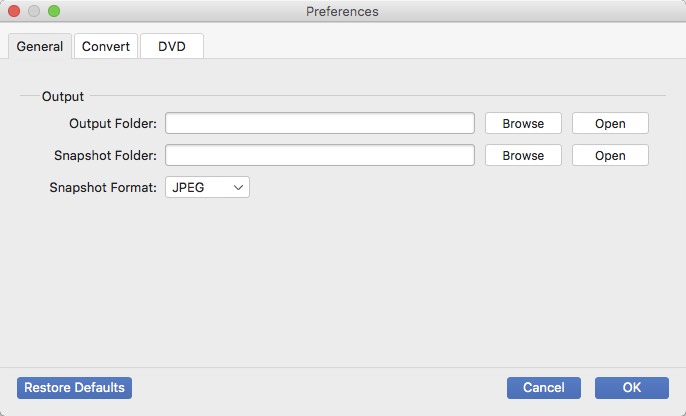 iSuper DVD Ripper 6.2 : General Preferences