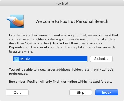 FoxTrot Personal Search 6.6 : Welcome Screen 