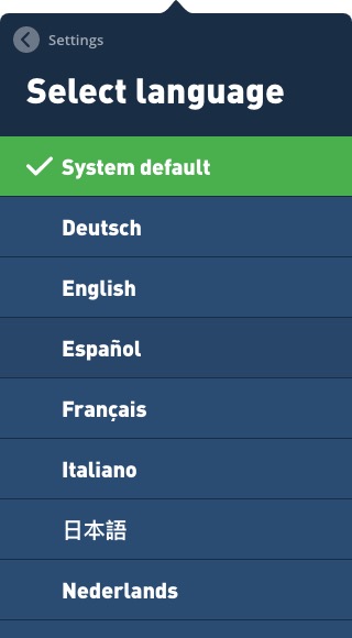 Mullvad 2019.1 : Select Language