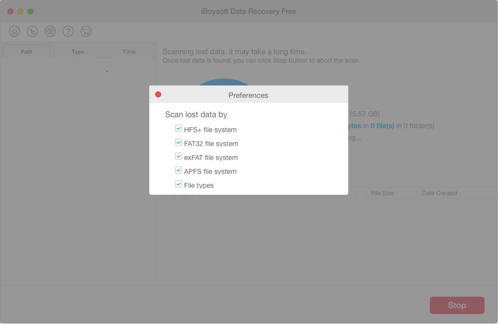 iBoysoft Data Recovery 2.8 : Preferences