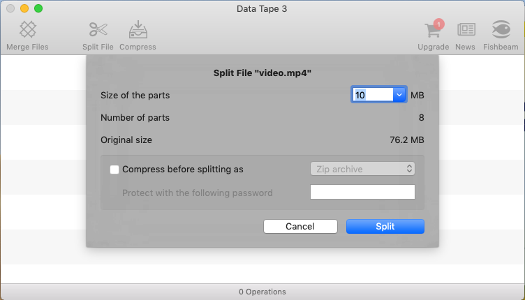 Data Tape 3 3.1 : Split Options
