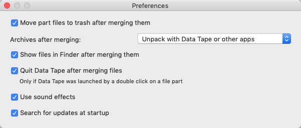 Data Tape 3 3.1 : General Preferences