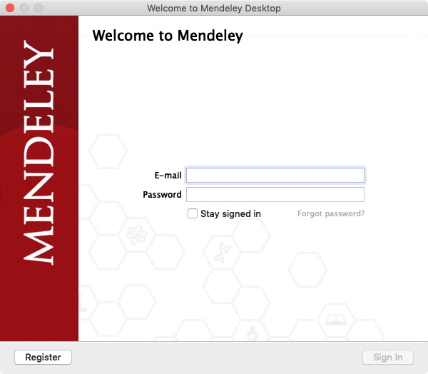 Mendeley Desktop 1.1 : Login