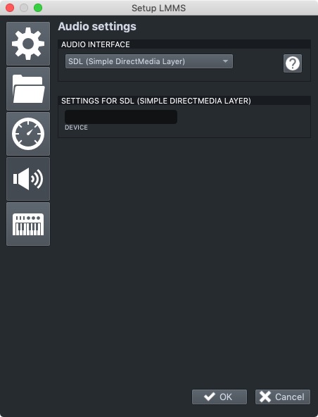 LMMS 1.2 : Audio Settings