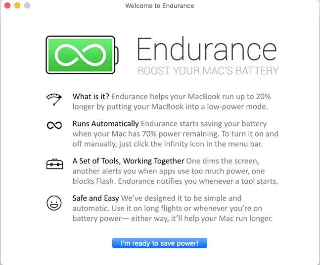 Endurance 2.0 : Welcome Screen 