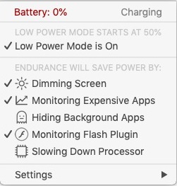 Endurance 2.0 : Low Power Mode On
