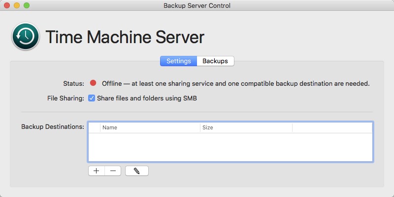Backup Server Control 1.4 : Main Window