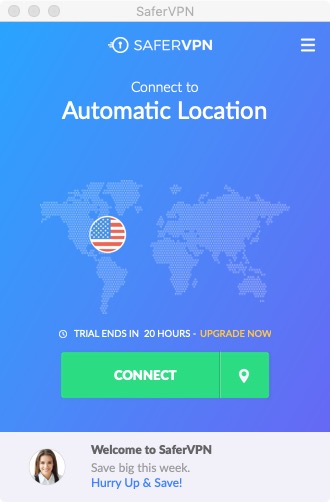 SaferVPN 4.4 : Connect Screen 