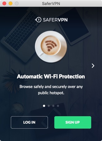 SaferVPN 4.4 : Welcome Screen 