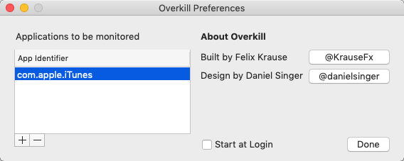 Overkill 1.0 : Main Window