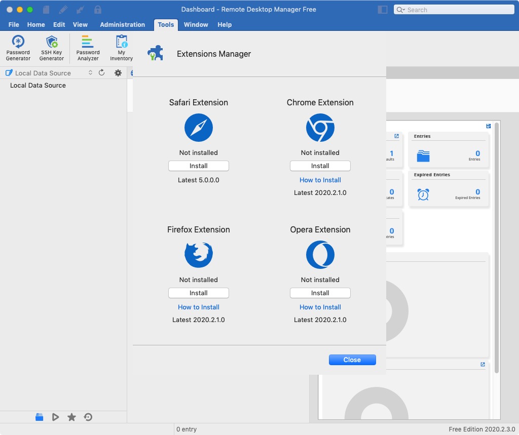 Remote Desktop Manager Free 2020.2 : Extensions Manager