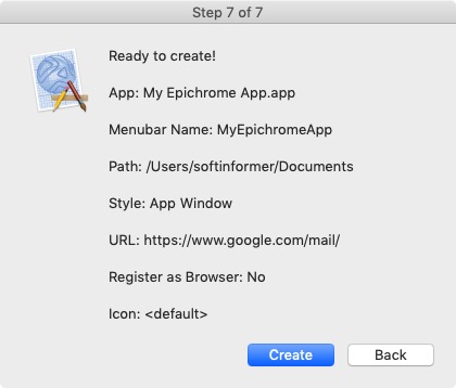 Epichrome 2.2 : Create App