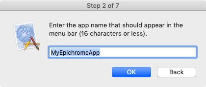 Epichrome 2.2 : Enter App Name