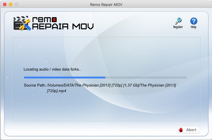 Remo Repair MOV 2.1 : Repairing