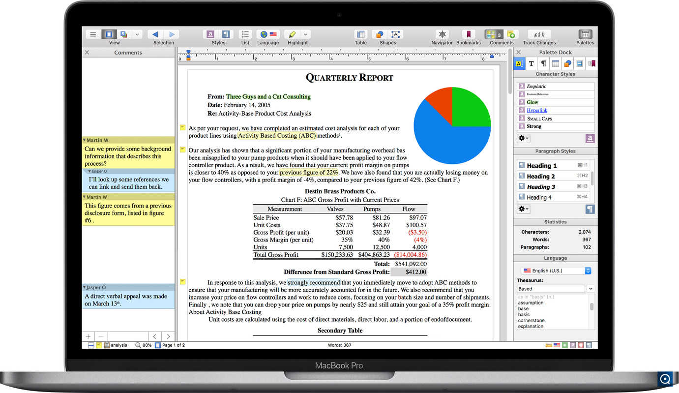Nisus Writer Pro Demo 2.1 : MacBook with Nisus Writer Pro