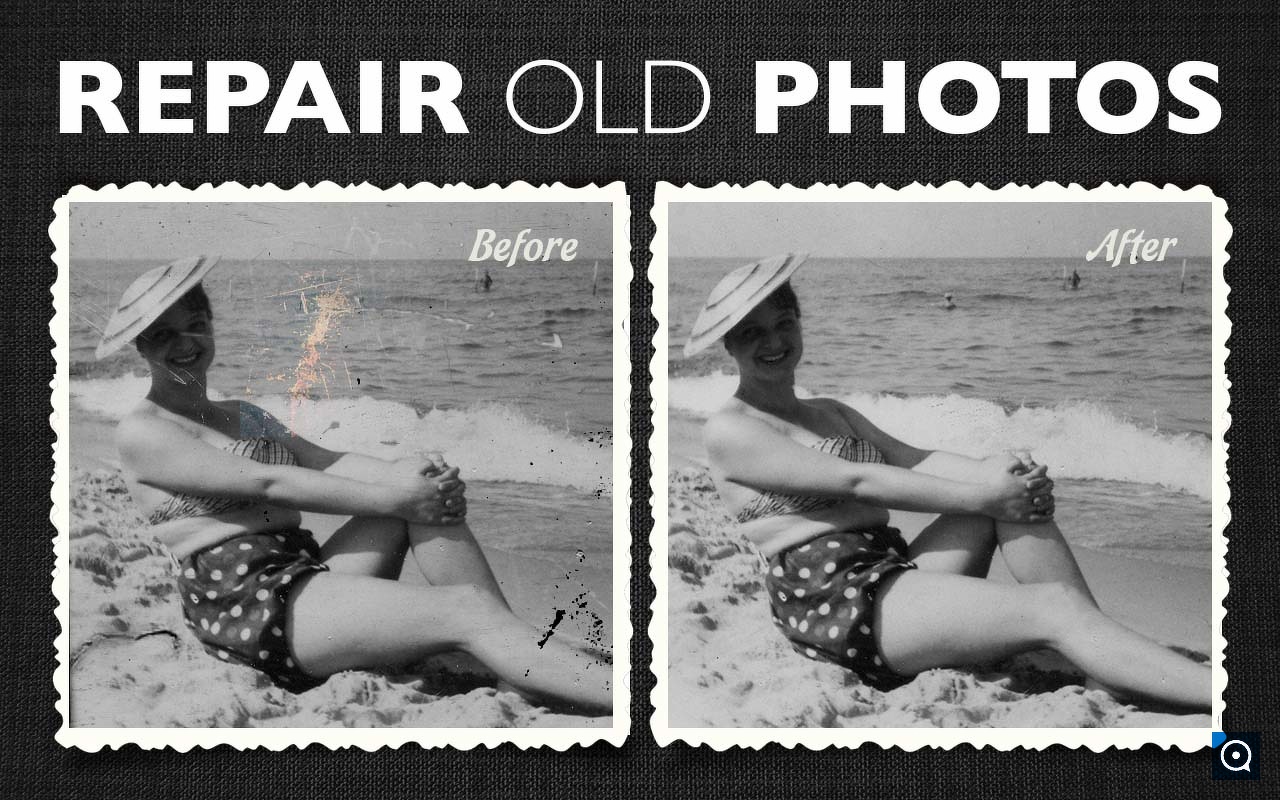 Inpaint Pro 7.2 : Photo restoration software example - repair old photo