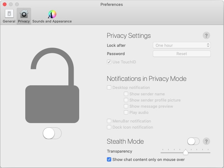 ChatMate for WhatsApp 4.3 : Privacy Preferences 