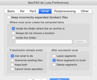 UnRAR Preferences