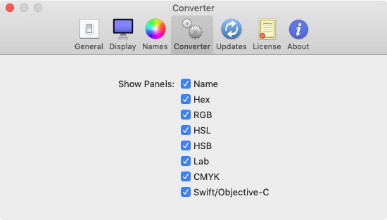 ColorWell 7.1 : Converter Preferences 