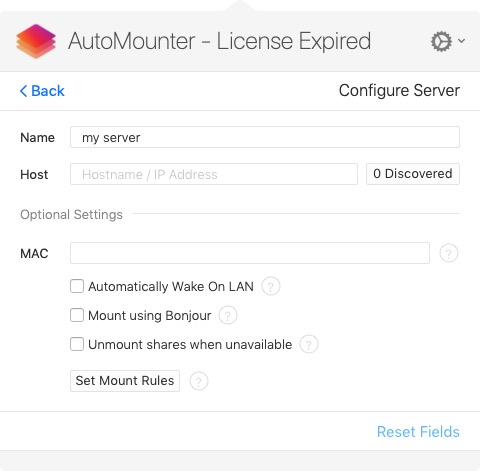 AutoMounter 1.7 : Configure Server
