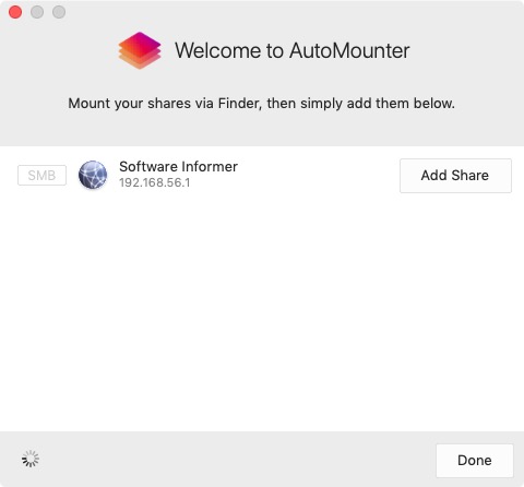 AutoMounter 1.7 : Welcome Screen