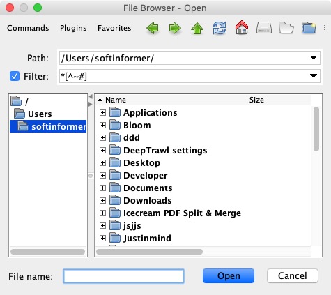 jEdit 5.5 : File Browser
