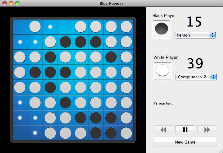 Blue Reversi 1.6 : Game Interface