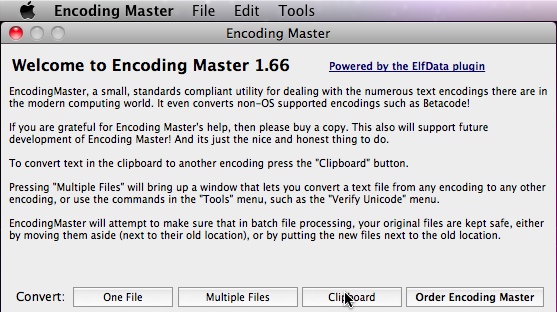 Encoding Master 1.6 : Main window